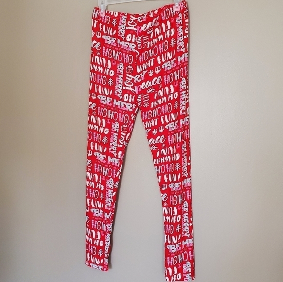 Holiday leggings size L/XL two left feet stretch lounge festive holiday - Picture 1 of 8